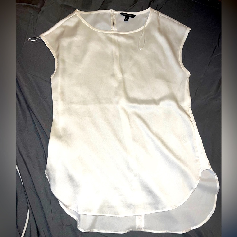 Silky banana republic white tank top